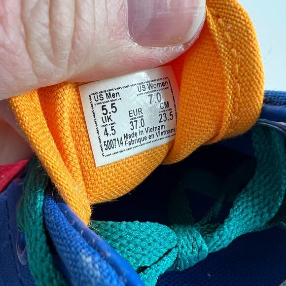 VANS Era Color Block Sneaker Women's 7 Blue Red Fabric Lace-Up Skateboard Shoes - Picture 12 of 12